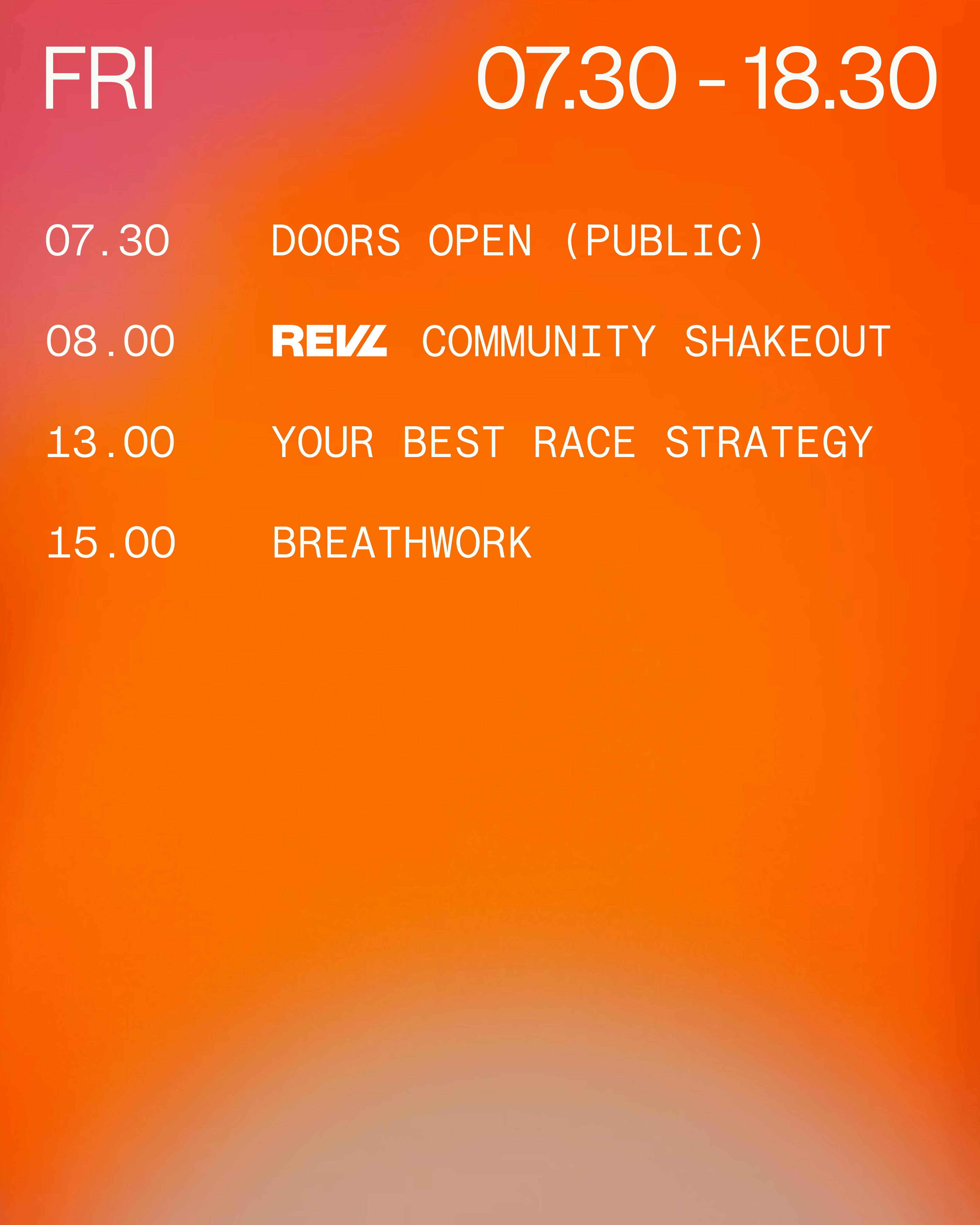 Schedule for FRI