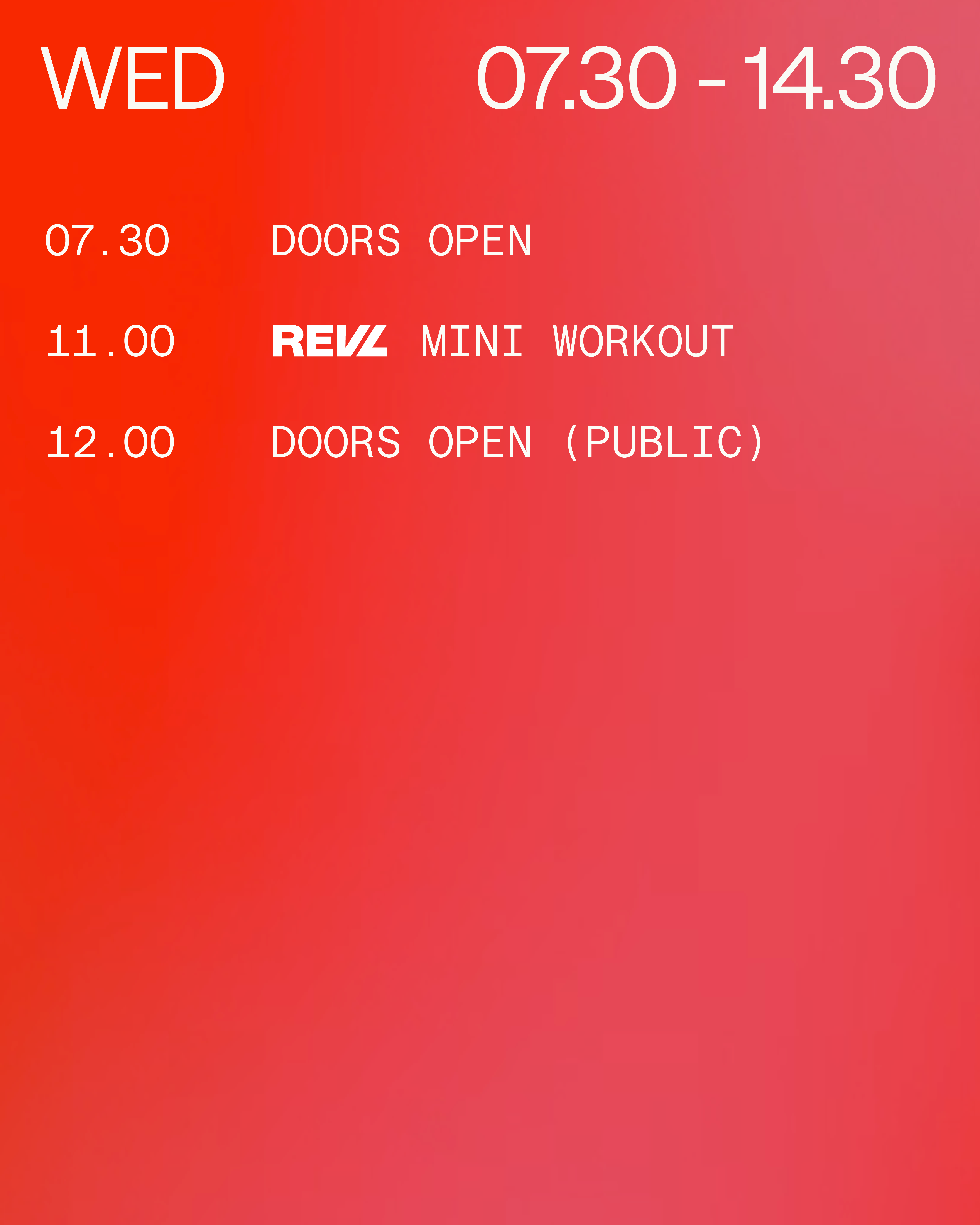 Schedule for WED
