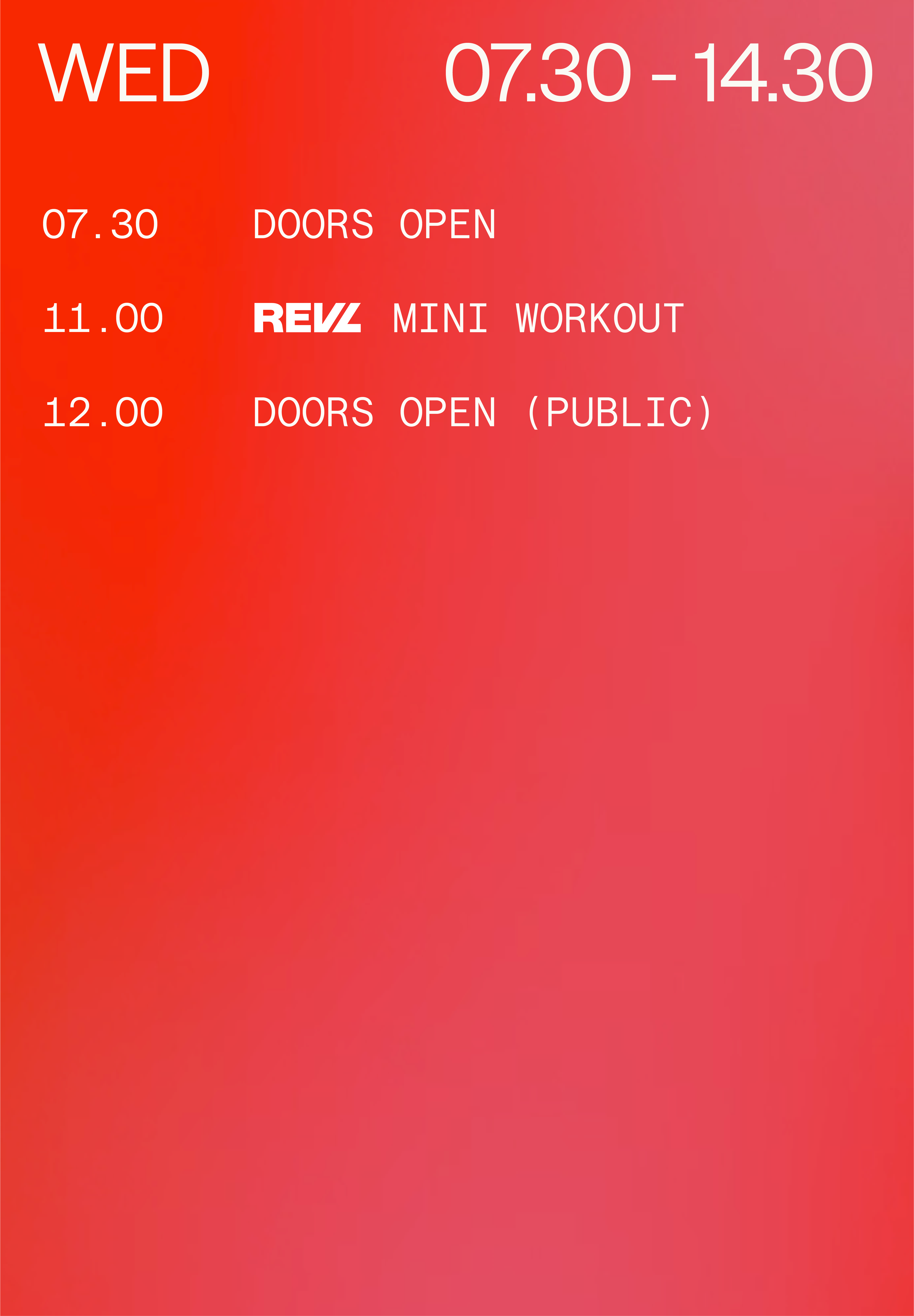 Schedule for WED